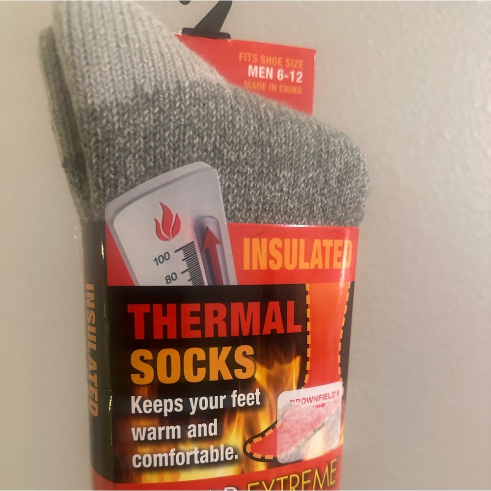 🐣NWT Polar Extreme Insulated Gray and White Thermal Socks - Picture 3 of 6